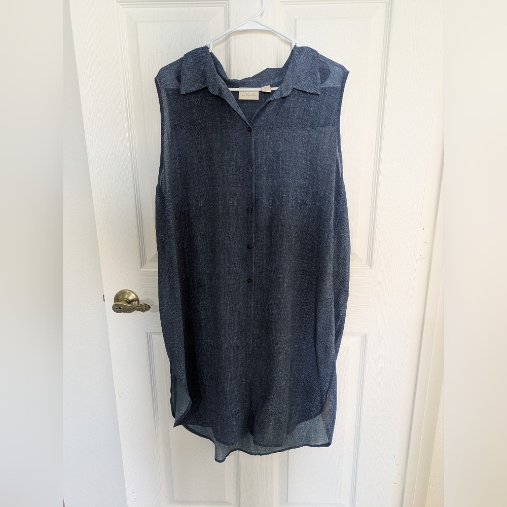 BN Chico's Semi Sheer Dress Beach Cover